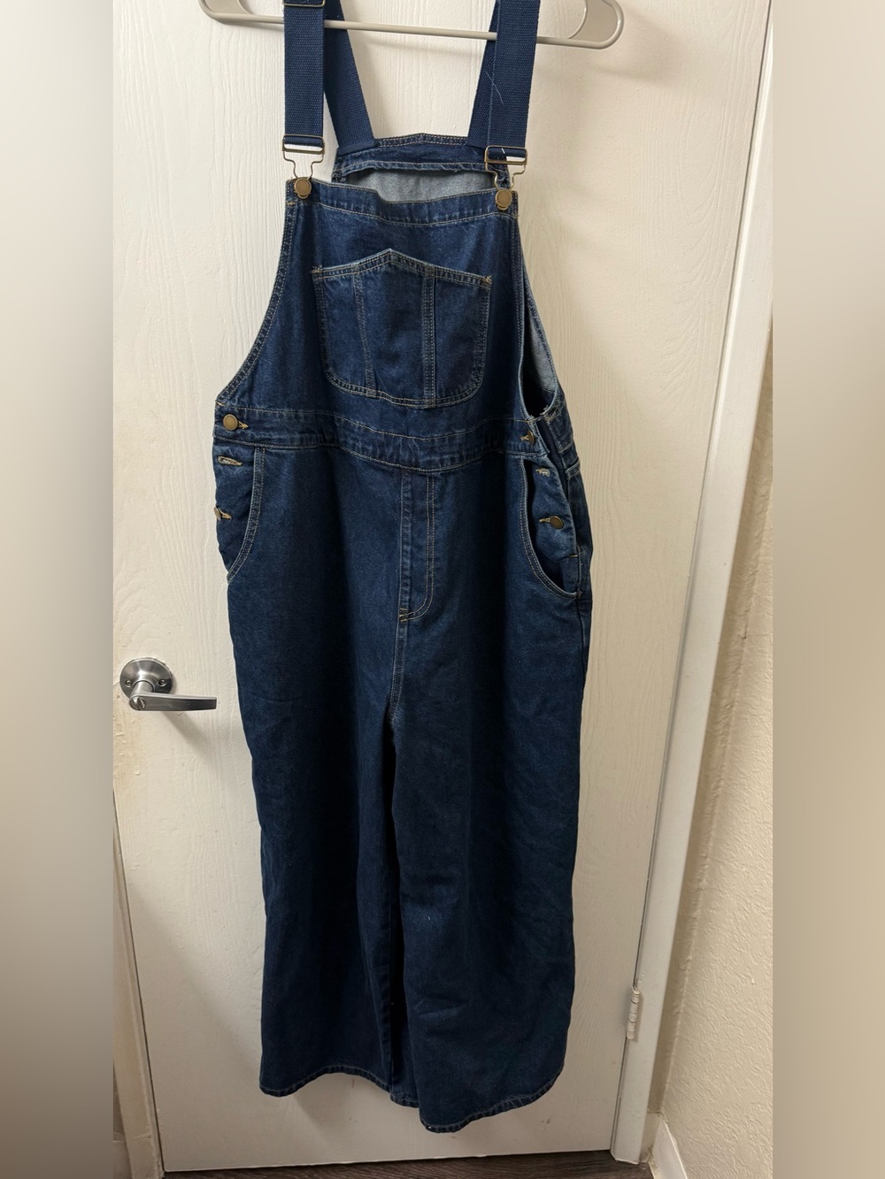 Cider Dark Blue Denim Relaxed Overalls